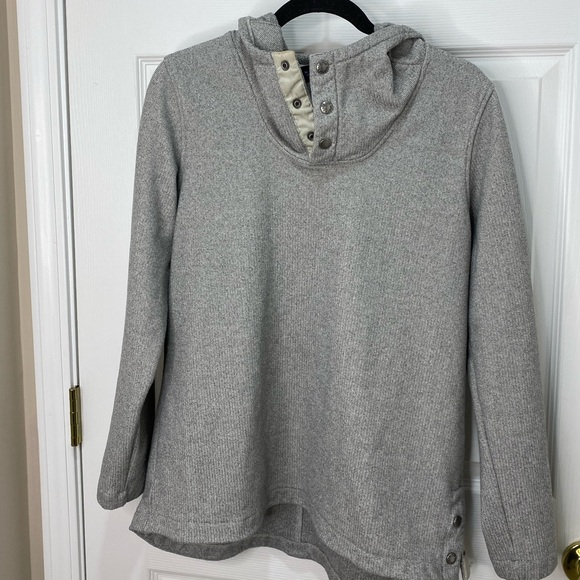 North Face gray hoodie long sleeve top, size large - Picture 2 of 13